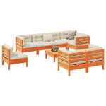 Set mobilier de grădină cu perne, 9 piese, lemn masiv de pin GartenMobel Dekor