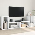 Dulap TV, 2 buc., alb, 75x30x50 cm, lemn prelucrat GartenMobel Dekor