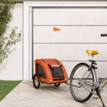 Remorcă de bicicletă animale companie, portocaliu, oxford/fier GartenMobel Dekor