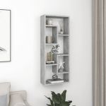 Raft de perete, gri beton, 36x16x90 cm, PAL GartenMobel Dekor