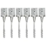 Țăruși de sol, 6 buc., argintiu, 12x12x56 cm, oțel galvanizat GartenMobel Dekor