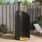Duș de exterior, negru, 100x100x241,5 cm, poliratan/lemn acacia GartenMobel Dekor