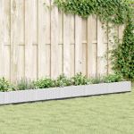 Jardinieră de grădină cu țăruși, alb, 362,5x42,5x28,5 cm, PP GartenMobel Dekor