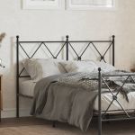 Tăblie de pat metalică, negru, 120 cm GartenMobel Dekor