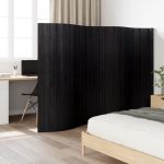 Separator de cameră ,negru, 165x400 cm, bambus GartenMobel Dekor