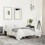 Cadru de pat, stejar maro, 140x190 cm, lemn prelucrat și metal GartenMobel Dekor