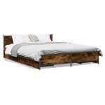 Cadru pat cu sertare stejar fumuriu 135x190 cm lemn prelucrat GartenMobel Dekor