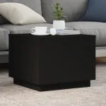 Măsuță de cafea cu lumini LED, negru, 50x50x40 cm GartenMobel Dekor