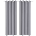 Draperii opace cu inele metalice, 2 buc., gri, 135 x 245 cm GartenMobel Dekor