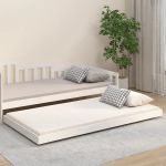 Cadru de pat, alb, 90x200 cm, lemn masiv de pin GartenMobel Dekor