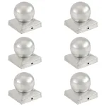 Capace stâlpi tip glob, 6 buc., 91 x 91 mm, metal galvanizat GartenMobel Dekor
