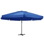 Umbrelă de soare cu stâlp aluminiu, albastru azur, 600 cm  GartenMobel Dekor
