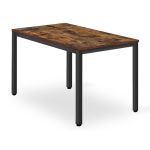 Masa pentru sufragerie/living, Artool, pal, metal, maro rustic si negru, 120x60x75 cm GartenVIP DiyLine