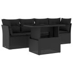 Set mobilier de grădină cu perne, 5 piese, negru, poliratan GartenMobel Dekor