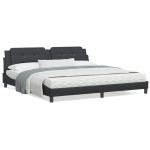 Cadru de pat cu tăblie, negru, 200x200 cm, piele ecologică GartenMobel Dekor