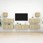 Set dulapuri TV, 7 piese, stejar sonoma, lemn prelucrat GartenMobel Dekor