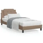 Pat cu saltea, cappuccino, 100x200cm piele ecologică GartenMobel Dekor