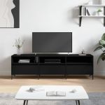 Comodă TV, negru, 150x30x44,5 cm, lemn prelucrat GartenMobel Dekor