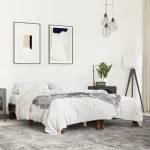 Cadru de pat, stejar fumuriu 150x200 cm lemn prelucrat și metal GartenMobel Dekor