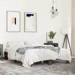 Cadru de pat, stejar maro, 150x200 cm, lemn prelucrat și metal GartenMobel Dekor