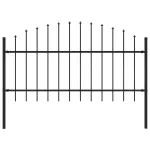 Gard de grădină cu vârf ascuțit, negru, 1,7 m, oțel GartenMobel Dekor