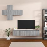 Set comode TV, 7 piese, gri sonoma, lemn compozit GartenMobel Dekor