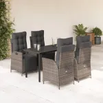 Set mobilier de grădină cu perne, 5 piese, gri, poliratan GartenMobel Dekor