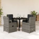 Set mobilier de grădină cu perne, 5 piese, gri, poliratan GartenMobel Dekor