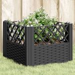 Jardinieră de grădină cu spalier, negru, 43,5x43,5x43,5 cm, PP GartenMobel Dekor