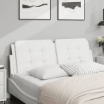 Pernă pentru tăblie pat, alb, 120 cm, piele artificială GartenMobel Dekor