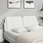 Pernă pentru tăblie pat, alb, 120 cm, piele artificială GartenMobel Dekor