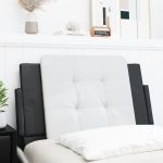 Pernă pentru tăblie pat, alb și negru, 90 cm, piele artificială GartenMobel Dekor