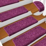 Covorașe de trepte de scară, 15 buc., violet, 65x21x4 cm GartenMobel Dekor