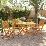 Set mobilier de grădină pliabil, 5 piese, lemn masiv de acacia GartenMobel Dekor