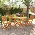 Set mobilier de grădină pliabil, 5 piese, lemn masiv de acacia GartenMobel Dekor