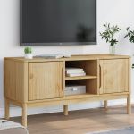 Dulap TV "FLORO", maro ceruit, 114x43x55 cm, lemn masiv de pin GartenMobel Dekor