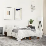 Cadru de pat, stejar fumuriu 140x200 cm lemn prelucrat și metal GartenMobel Dekor