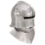 Coif cavaler medieval antic, jocuri de rol, argintiu, oțel GartenMobel Dekor