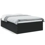 Cadru de pat, negru, 140x200 cm, lemn prelucrat GartenMobel Dekor