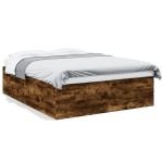 Cadru de pat, stejar fumuriu, 160x200 cm, lemn prelucrat GartenMobel Dekor