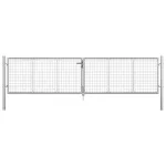 Poartă de grădină, argintiu, 415 x 125 cm, oțel galvanizat GartenMobel Dekor