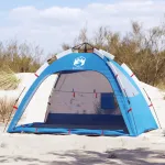 Cort camping 4 persoane albastru azur impermeabil setare rapidă GartenMobel Dekor