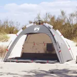 Cort camping 4 persoane gri impermeabil setare rapidă GartenMobel Dekor