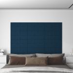 Panouri de perete 12 buc. albastru 60x30 cm catifea 2,16 m² GartenMobel Dekor