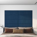 Panouri de perete 12 buc. albastru 90x30 cm catifea 3,24 m² GartenMobel Dekor