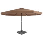 Umbrelă de exterior cu bază portabilă, gri taupe GartenMobel Dekor
