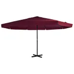 Umbrelă de soare de exterior stâlp aluminiu roșu bordo 500 cm  GartenMobel Dekor