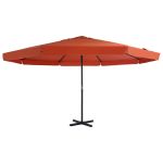 Umbrelă de soare exterior cu stâlp aluminiu, cărămiziu, 500 cm  GartenMobel Dekor