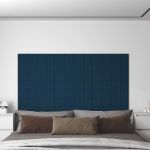 Panouri de perete 12 buc. albastru 60x15 cm catifea 1,08 m² GartenMobel Dekor