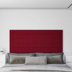 Panouri de perete 12 buc. roșu vin 90x15 cm catifea 1,62 m² GartenMobel Dekor